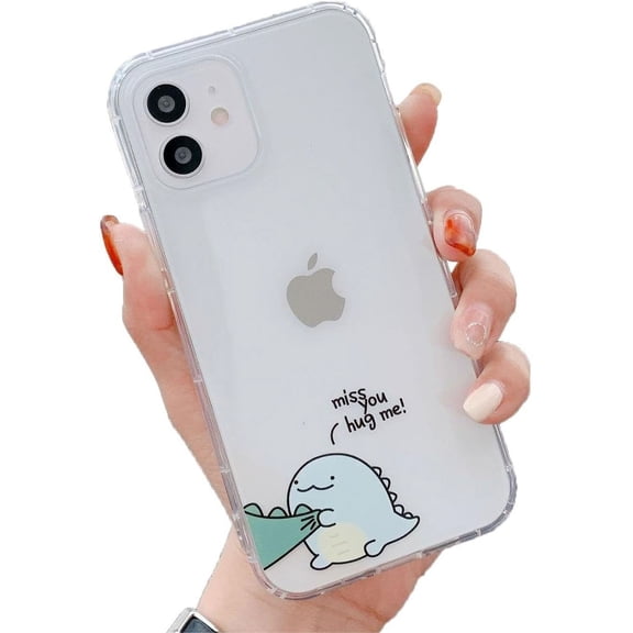 Cute Couples Dinosaur Clear Soft Case Designed for iPhone(Female, for iPhone Air)