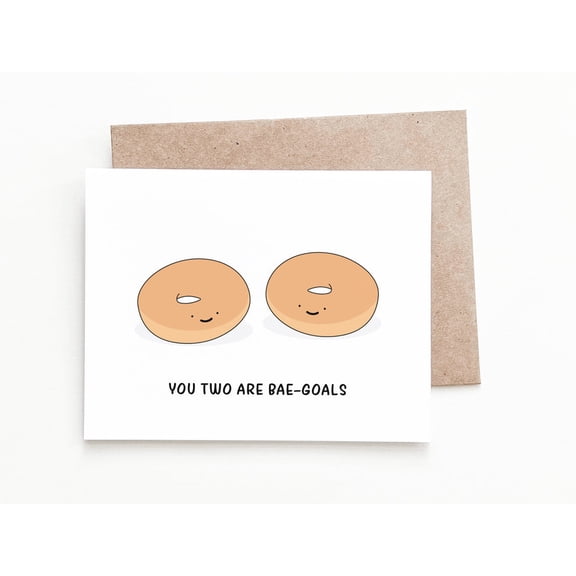 Cute Couples Greeting Card  "You Two Are Bae-Goals"  Fun and Quirky Donut Design  Perfect for Anniversaries, Weddings, or Just Because