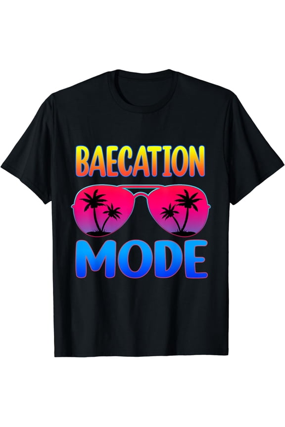 Cute Couples Trip Matching Vacation Glasses Baecation Mode T-Shirt