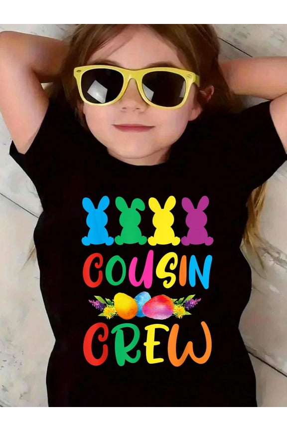 Cute Cousin Crew Bunnies Happy Easter Day 2023 Boys Girls Kids T-Shirt Graphic T-shirts for boys and girls