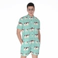 thumbnail image 1 of Cute Cow And Baby Cow Pattern Short Sleeve Men'S Rompers, Cow Cattle Casual Summer Jumpsuits Outfit, 1 of 4