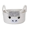thumbnail image 1 of Cute Cow Basket Organizer with Ears Handles, Woven Rope Storage Bin for Nursery, Small Gift Basket, Blanket, Towel, Decor & Handy Storage, 1 of 5
