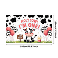 thumbnail image 1 of Cute Cow Birthday Banner for Kid's First Birthday Party Animal Theme Backdrop For Photoshoot, 1 of 8