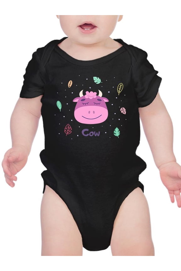 Cute Cow Face Bodysuit Infant -Image by Shutterstock, 6 Months