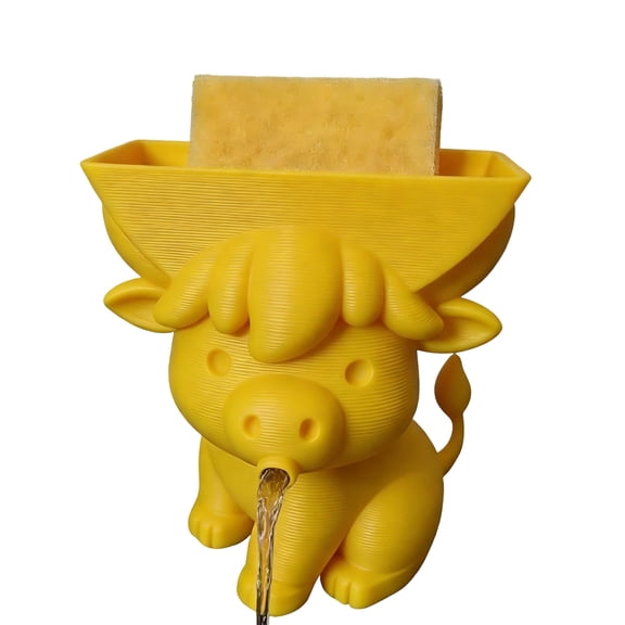 Cute Cow Kitchen Sponge Holder – Funny Cartoon Design, Built-In Drainage, Keeps Sponge Dry, Multiple Colors – For Sink & Countertop Storage – 11.5cm (4.53in)
