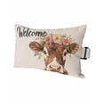 thumbnail image 1 of Cute Cow Outdoor Head Resting Pillows with Insert Welcome 1 Pack Waterproof Lumbar Pillows with Adjustable Elastic Strap for Patio Recliner Chaise Beach Chair, 12"x20", 1 of 7