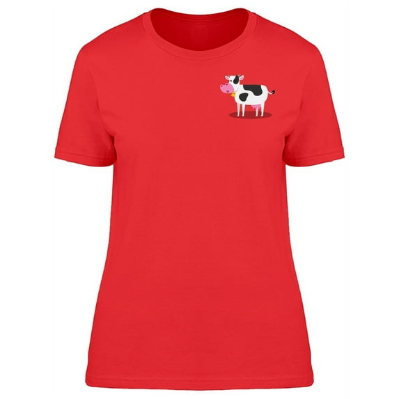 Cute Cow Pocket T-Shirt Women -Image by Shutterstock, Female Large