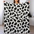 thumbnail image 1 of Cute Cow Print Blanket Soft Cozy Lightweight Gifts Blanket for Kids Adults, Animal Skin Plush Flannel Throw Blanket for Sofa Couch Bed Decor Black White W40 xL50, 1 of 6
