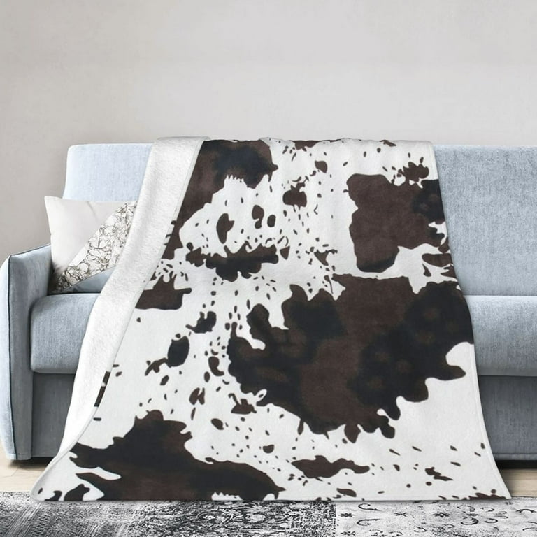 Cute Cow Print Blanket Warm Plush Bedding Fleece Throw Blanket