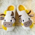 thumbnail image 1 of Cute Cow Print Slippers, Plush House Shoes, Non-Slip, Warm, Indoor, 1 of 10