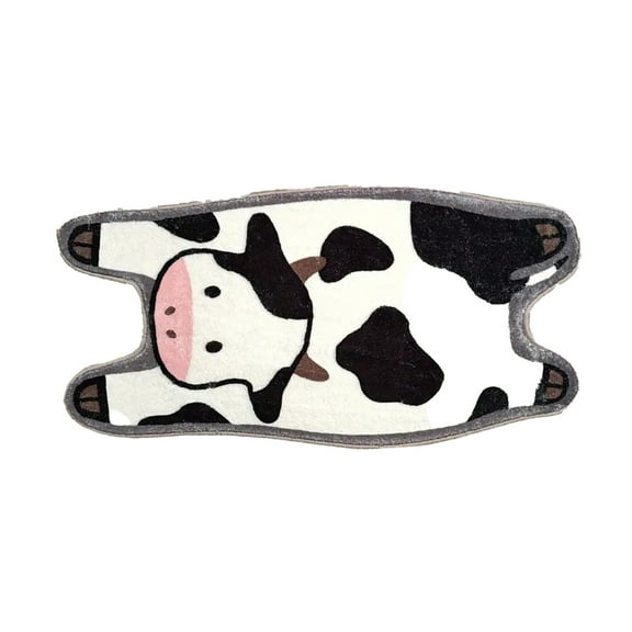 Cute Cow Shaggy Accent Bedroom Bathroom Rug, Non-Slip for Kids, 31''×17'', Non-Slip Bath Mat Soft Cozy Thick Bath Rugs For Bathroom
