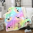 thumbnail image 1 of Cute Cow Sherpa Blanket Farm Animal Blanket for Kids Toddler, Rainbow Galaxy Throw Blanket for Chair Psychedelic Stars Flannel Blanket Baby Size, Rustic Farmhouse Plush Blanket, 1 of 6