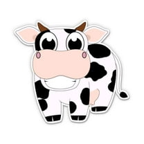Cute Cow Smiling - 3" Vinyl Sticker - For Car Laptop Water Bottle Phone - Waterproof Decal