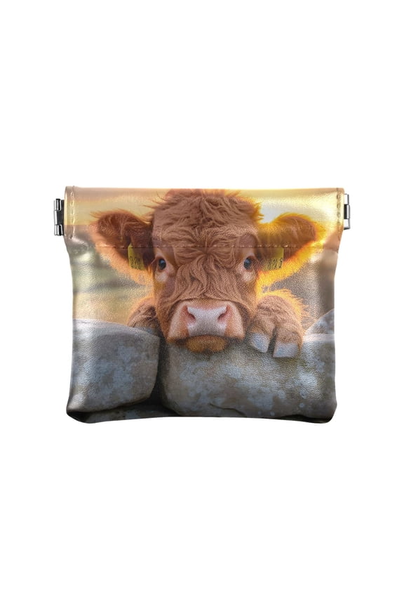 Cute Cow Wallet Small PU Leather Change Pouch Wallet for Women