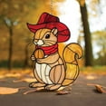 thumbnail image 1 of Cute Cowboy Squirrel Faux Stained Glass Suncatcher â€“ Autumn Window Panel with Acorn, Western Animal Decor for Fall Lovers, 1 of 7