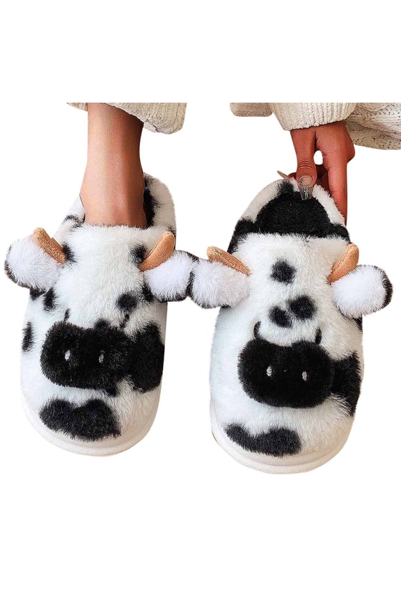 Cute Cozy Fuzzy Animal Slippers for Women, Winter Warm Plush Comfy Indoor Outdoor Slippers, Holiday Gifts