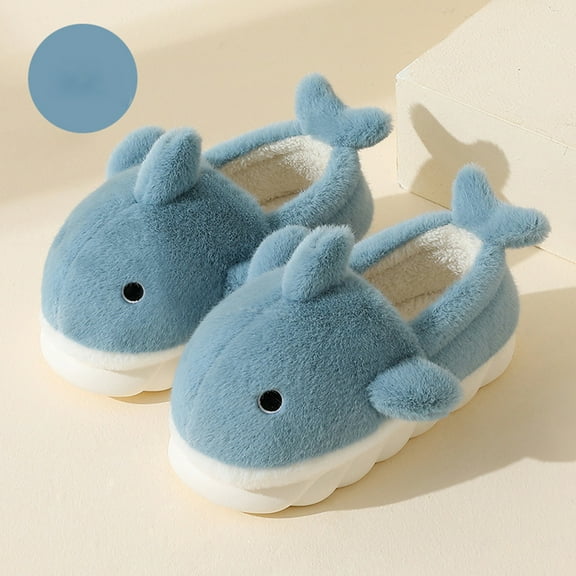 Cute Cozy Fuzzy Slippers For Women Winter Warm Plush Comfy Indoor Outdoor Slippers Blue 41