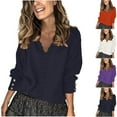 thumbnail image 1 of Cute Cozy Sweaters For Women Casual Solid Button Long Sleeve Navy V Neck Winter Fashion Clothes 2025 S-5XL, 1 of 5
