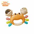 thumbnail image 1 of Cute Crab Baby Rattle, Easy Grip Infant Teething Shaker Toy, Sensory Developmental Hand Rattle, Montessori Early Learning Toy for Newborn 0 3 6 9 12 Months Boys Girls, Baby Shower Gift, Orange, 1 of 7