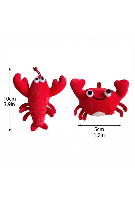 Cute Crab Stuffed Animal Keychain Soft Plush Pendant Purse Charm Miniature Ocean Sea Creature Toy Hanging Ornament for Backpacks Keys Wallets