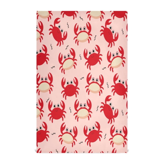 Cute Crabs Kitchen Towels Dishcloth Decorative Waffle Towels Multi Use Tea Towel Dish Cloths 28x18in