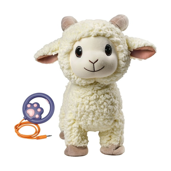 Cute Creative Plush Interactive Lamb Toy Soft Cartoon Stuffed Animal for Kids and Soft Plush Doll Lovers Play Companion, Electronic Intercative Singing Sheep Puppet