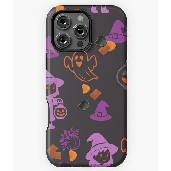 Cute Creepy Halloween Elements Pattern Phone Case for iPhone 16 15 14 13 12 11 Pro Max