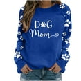 thumbnail image 1 of Cute Crew Neck Sweatshirts for Women Spring Fall Fashion Long Sleeve Graphic Print Pullover Tops Casual Workout Shirts(Blue,XL), 1 of 4