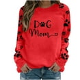thumbnail image 1 of Cute Crew Neck Sweatshirts for Women Spring Fall Fashion Long Sleeve Graphic Print Pullover Tops Casual Workout Shirts(Red,XL), 1 of 4