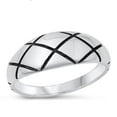 thumbnail image 1 of Cute Criss Cross Promise Ring .925 Sterling Silver Band Jewelry Female Male Unisex Size 10, 1 of 4
