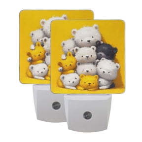 Cute Critter Stacking LED Night Light with Smart Sensor Plug Into Wall Dusk to Dawn 2 packs