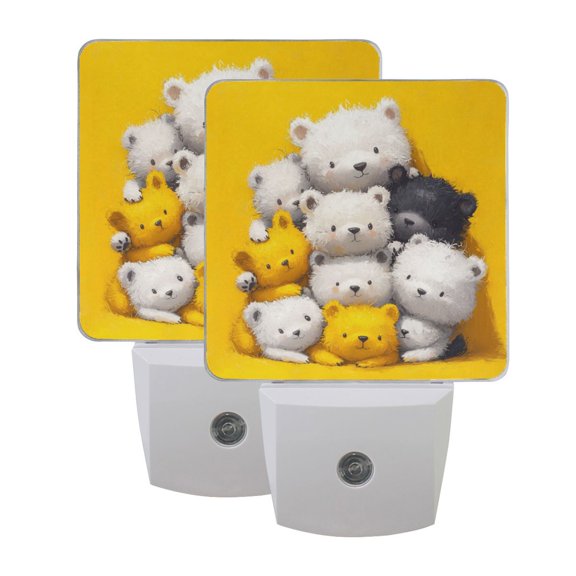Cute Critter Stacking LED Night Light with Smart Sensor Plug Into Wall Dusk to Dawn 2 packs