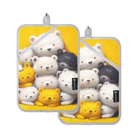 Cute Critter Stacking Oven Mitts Pot Holders 2 pcs Heat Resistant for Kitchen Baking Grilling