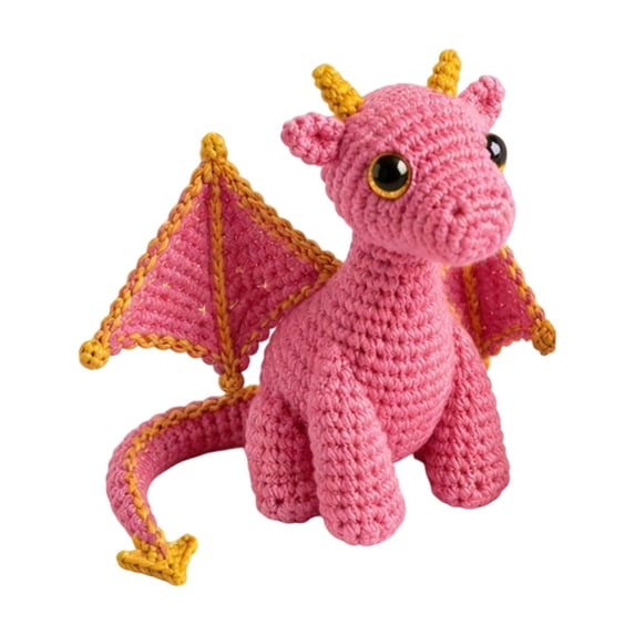 Cute Crochet Dragon Stuffed Animal with Soft Yarn Texture, Adorable Student Boy Plush Toys for Nursery Decor, Birthday Gift For, 1 Pack