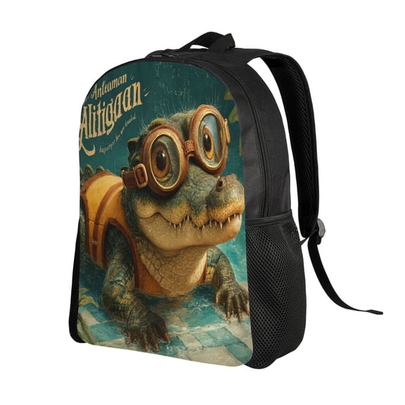 Cute Crocodile (2) Backpack Double Shoulder Backpack Durable, Spacious, Ergonomic Design for Travel, Work & Outdoor Use