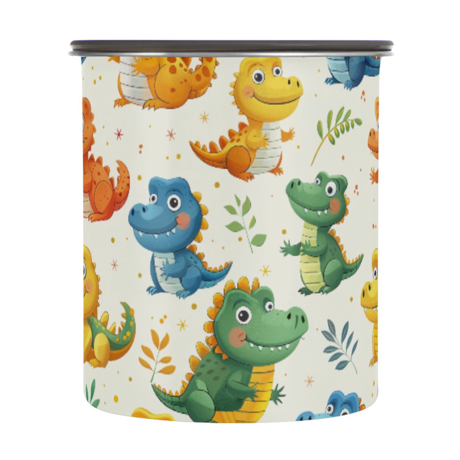 Cute Crocodile Cartoon Airtight Coffee Bean Canister 30oz Food Storage Containers with Lids For Gournd, Tea, Sugar, Flour, Rice, Cereal, Candy Cookie Jar