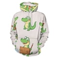 thumbnail image 1 of Cute Crocodile Cartoons(2) Men's Women Vintage 3D Hooded Sweatshirt - All-Season Loose Fit Streetwear, 1 of 6