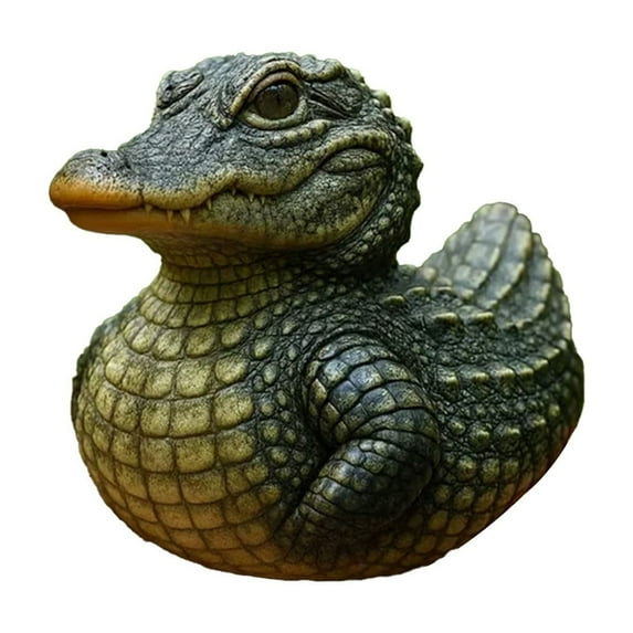 Cute Crocodile-Shaped Duck Figurine, Quirky Tabletop Decorative Sculpture For Home Office Desk Car, Fun And Playful Decoration For Garden Living Room