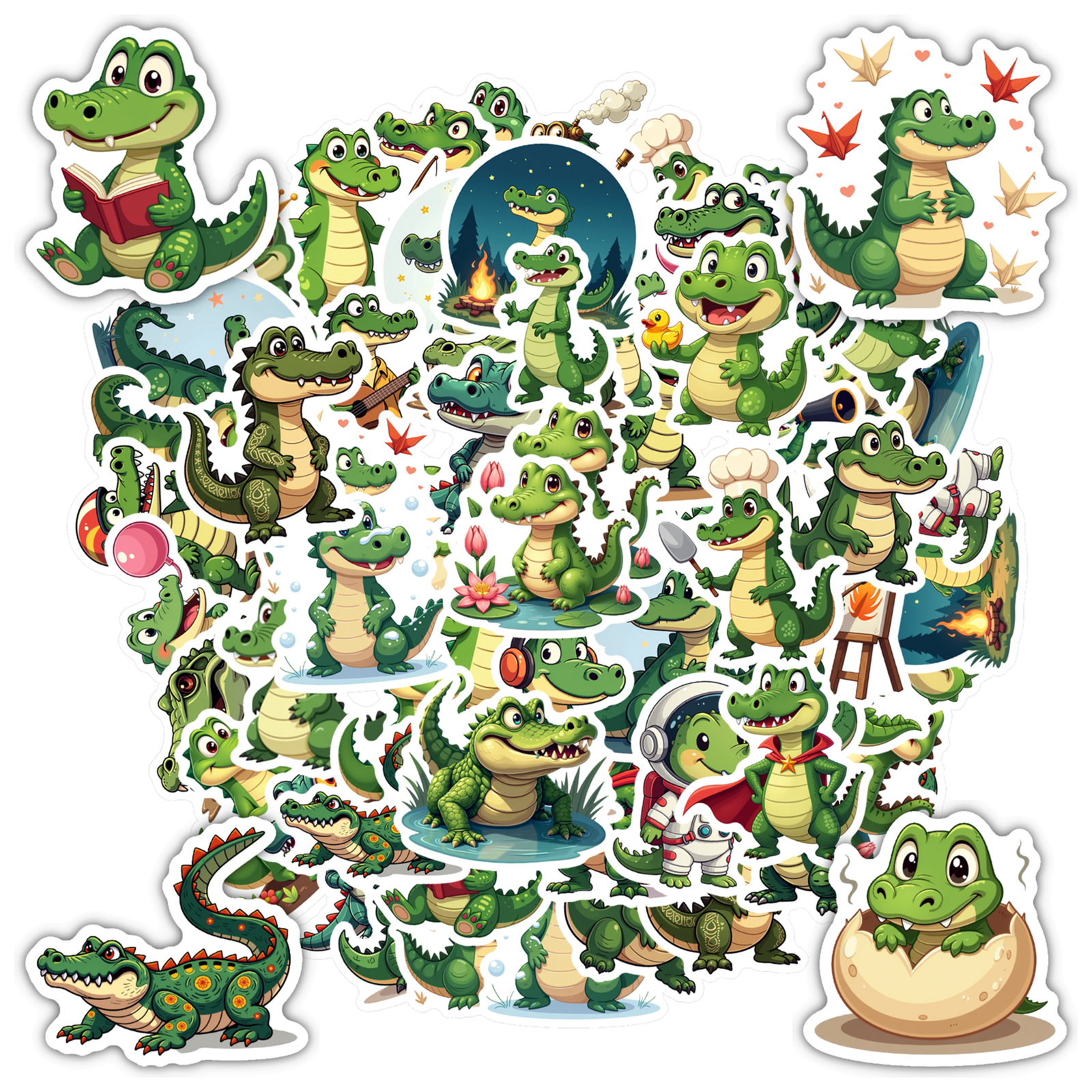 Cute Crocodile Stationery Stickers Animal DIY Stickers Teacher Reward ...