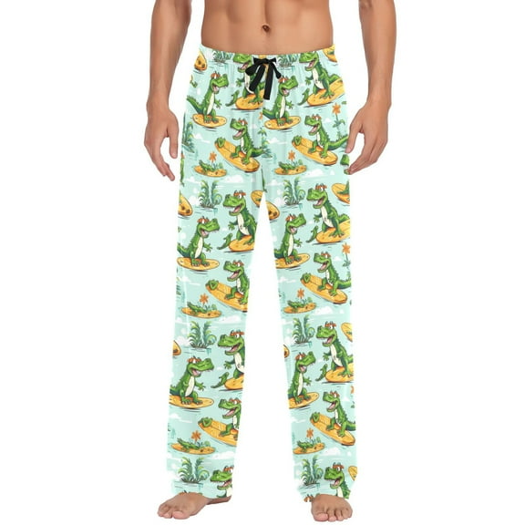 Cute Crocodile joogoo Men's Pajama Pants Cotton Long Sleepwear Lounge Pants 2XL