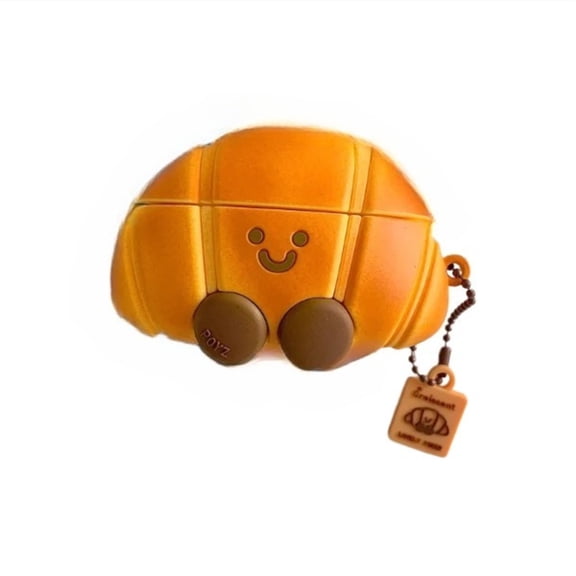 Cute Croissant AirPods Pro Case, Realistic Food Style Silicone Cover