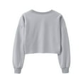 thumbnail image 1 of Cute Crop Tops for Women Solid Color Fashion Crew Neck Long Sleeve Loose Pullover Sweatshirts Spring Fall Cozy Outfits(Gray,S), 1 of 5