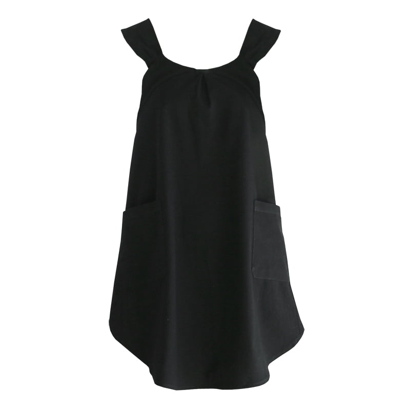Cute Cross Back Apron Dress with Pockets Gardening Kitchen Smock Apron for Women Home Workwear Dress