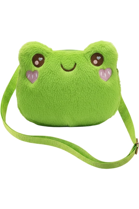 Cute Crossbody Bag Frog Plush Shoulder Bag Cartoon Animal Handbag Plush Backpack Small Doll Frog Bag