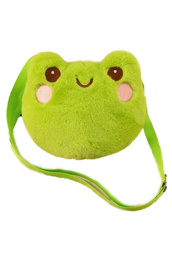 Cute Crossbody Bag Frog Plush Shoulder Bag Cartoon Animal Handbag Plush Backpack Small Doll Frog Bag