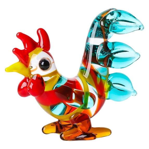 Cute Crown Chicken Ceramic Craft Ornament Simulation Animal Statue DIY Accessory Exquisite Desktop Garden Decor Figurine