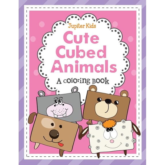 Cute Cubed Animals (A Coloring Book) (Paperback)