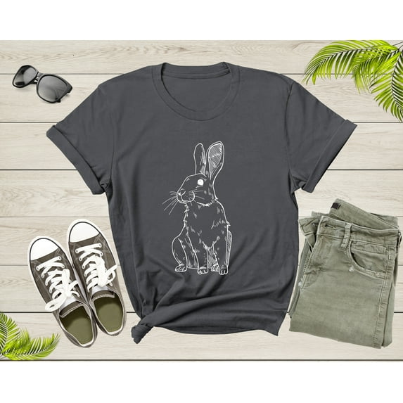 Cute Cuddly Rabbit Pet Animal Hand Dawn Rabbit Silhouette Shirt T-Shirt Bunny Lover Gift T Shirt for Men Women Kids Boys Kids Graphic Tshirt