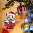 Cute Cup Cat Pendant Christmas Tree Pendant Car Pendant Bag Pendant