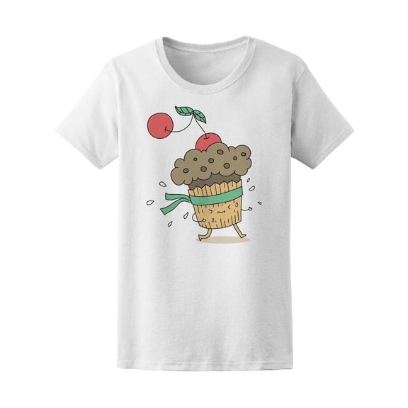 Cute Cupcake Running Food T-Shirt Women -Image by Shutterstock, Female Large